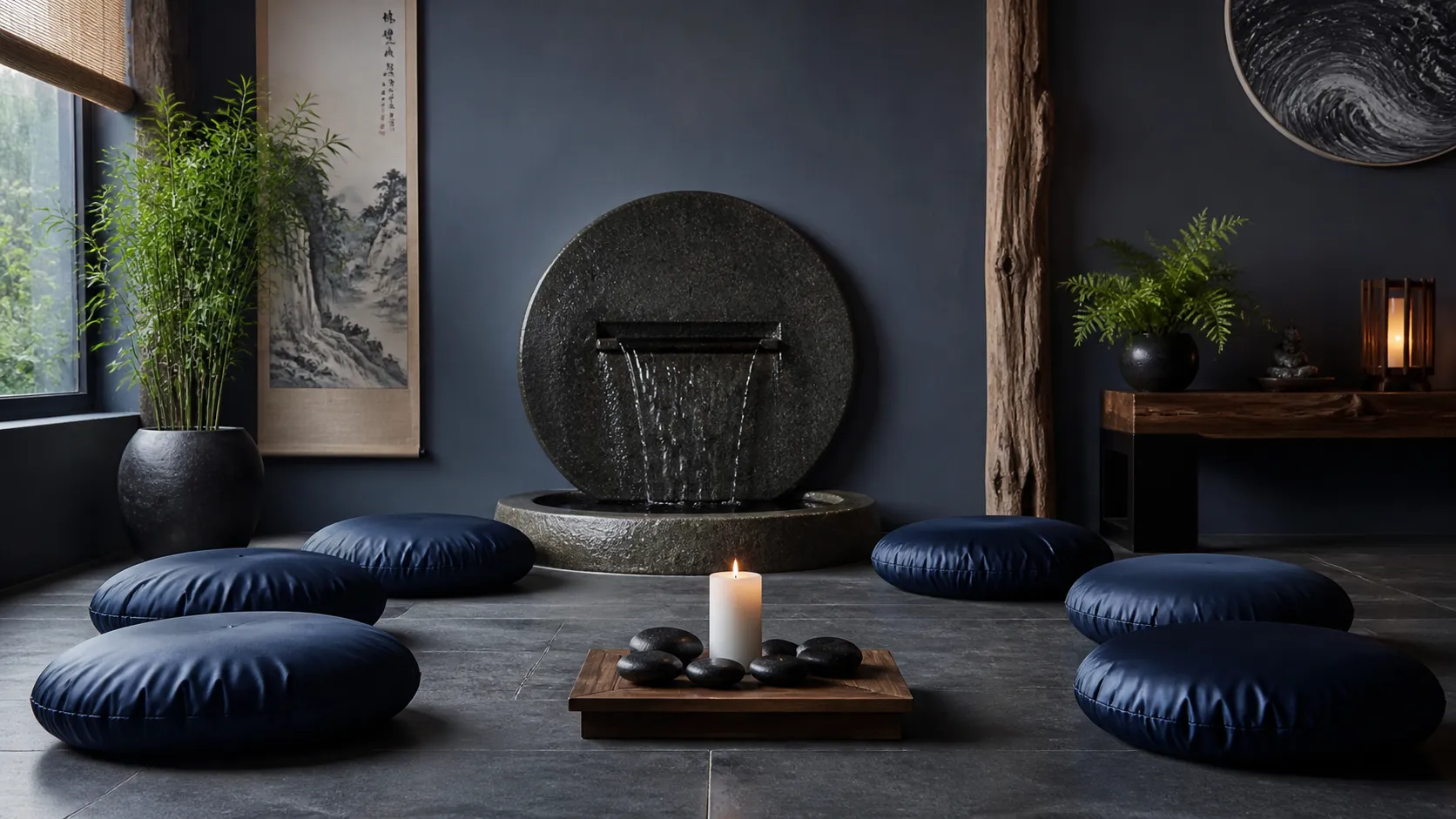 Tranquil feng shui meditation space for the 1953 Water Snake