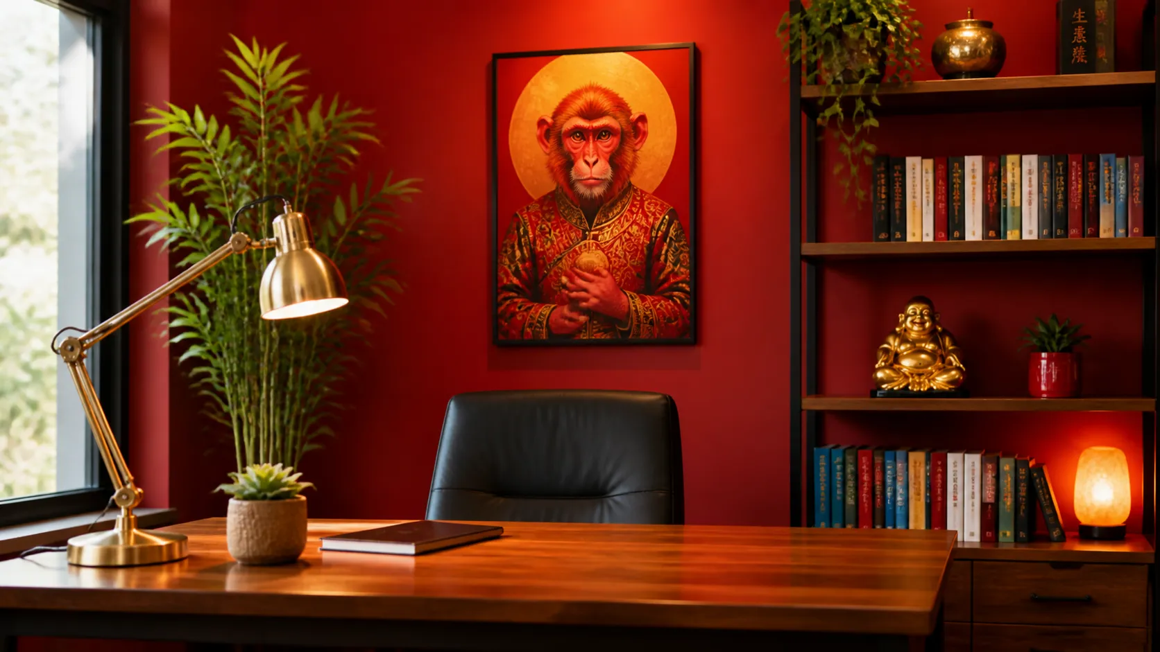 Vibrant feng shui home office for the 1956 Fire Monkey
